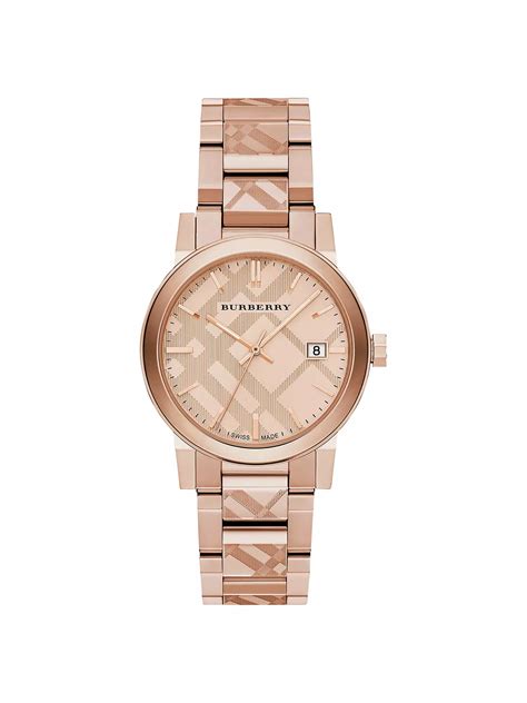 rose gold burberry watch women's|Burberry BU9039 Women's The City Date Bracelet Strap Watch, .